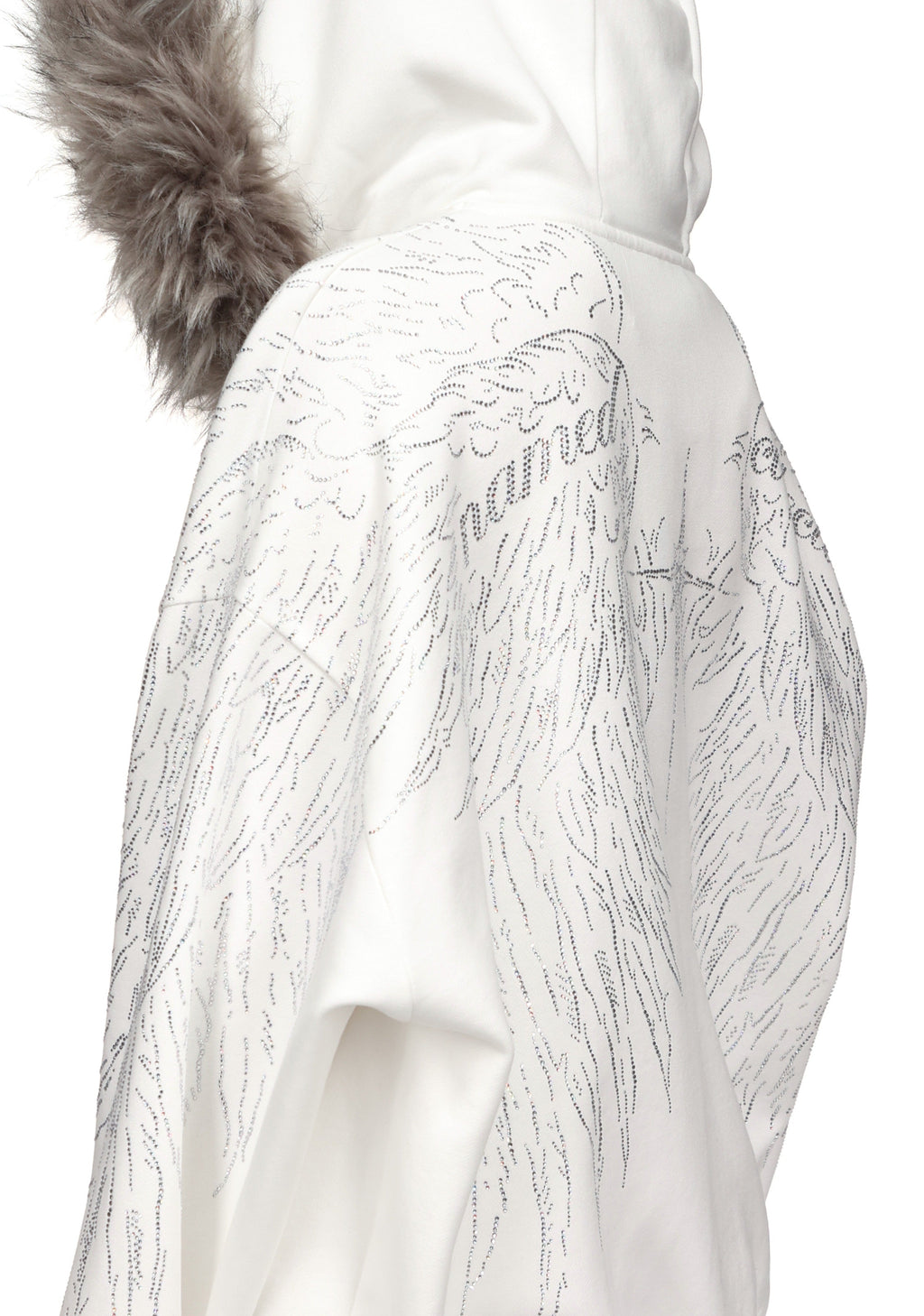 FALLEN FAUX FUR STUDDED CROP ZIP HOODIE (DETACHABLE FUR)