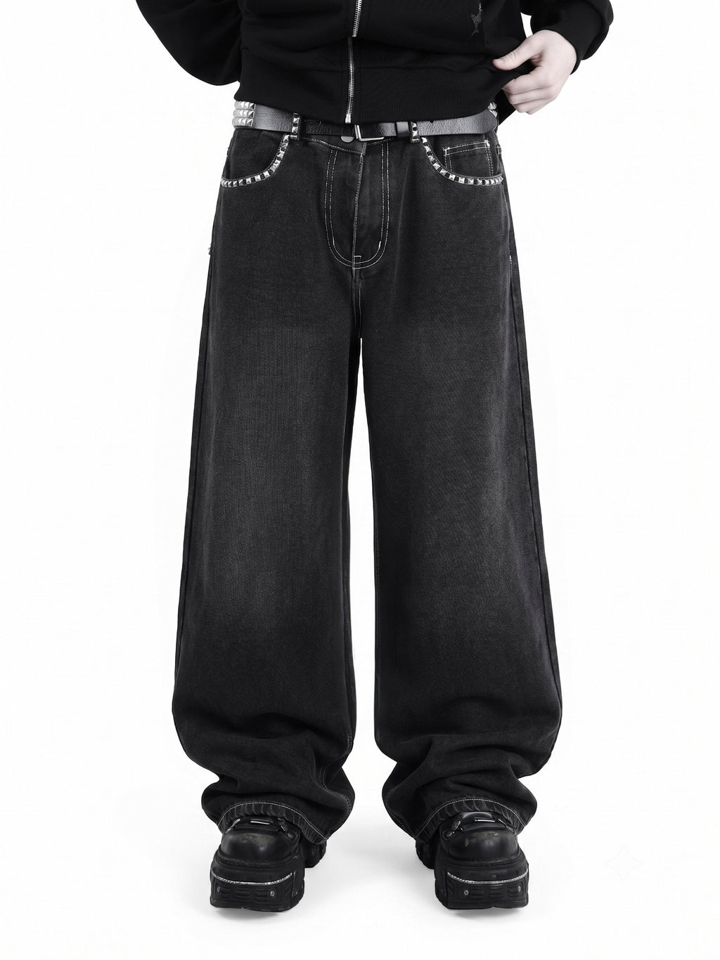 Skull Studded Denim