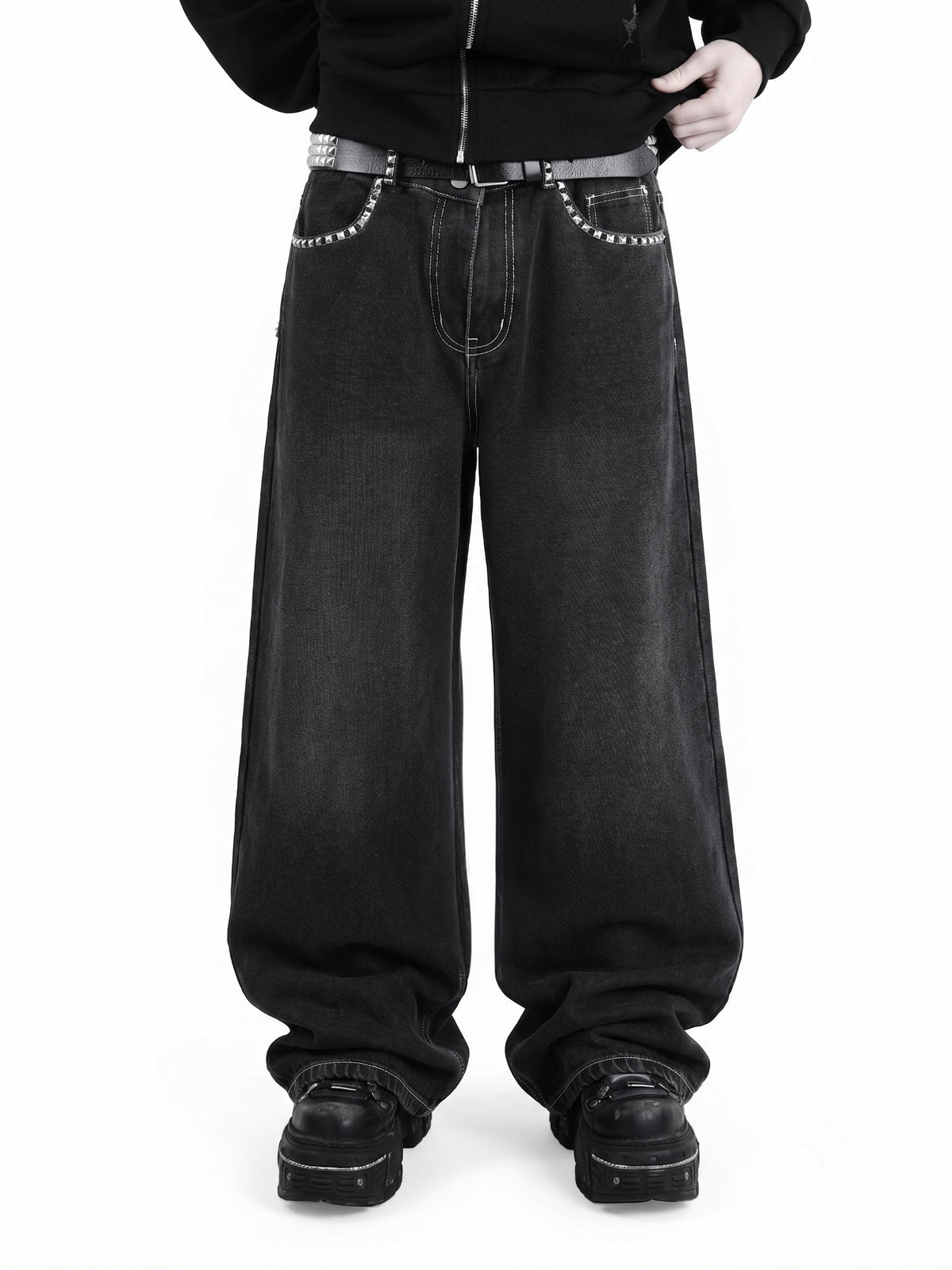 Skull Studded Denim