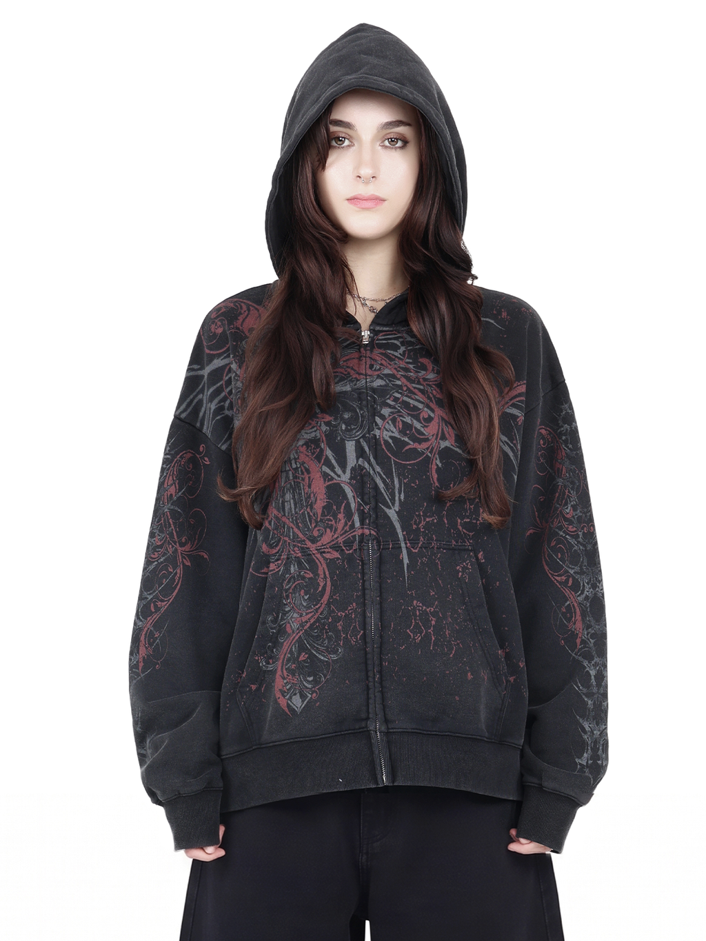 Skeletal Zip Hoodie