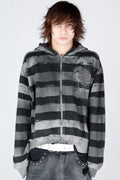 Striped Zip Hoodie