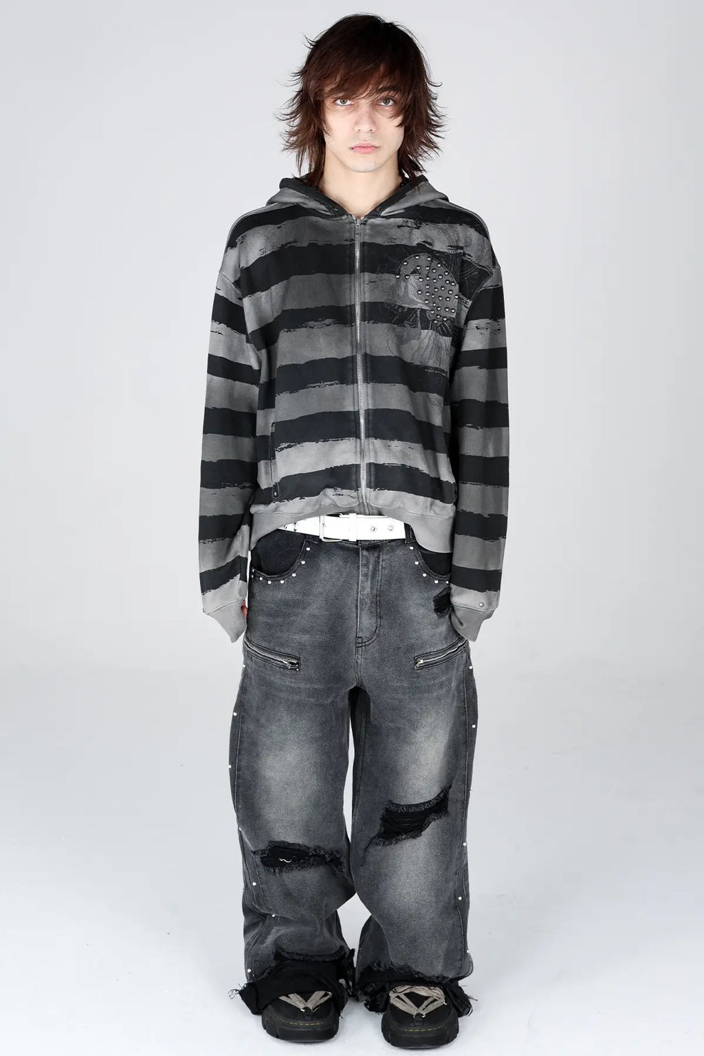 Striped Zip Hoodie