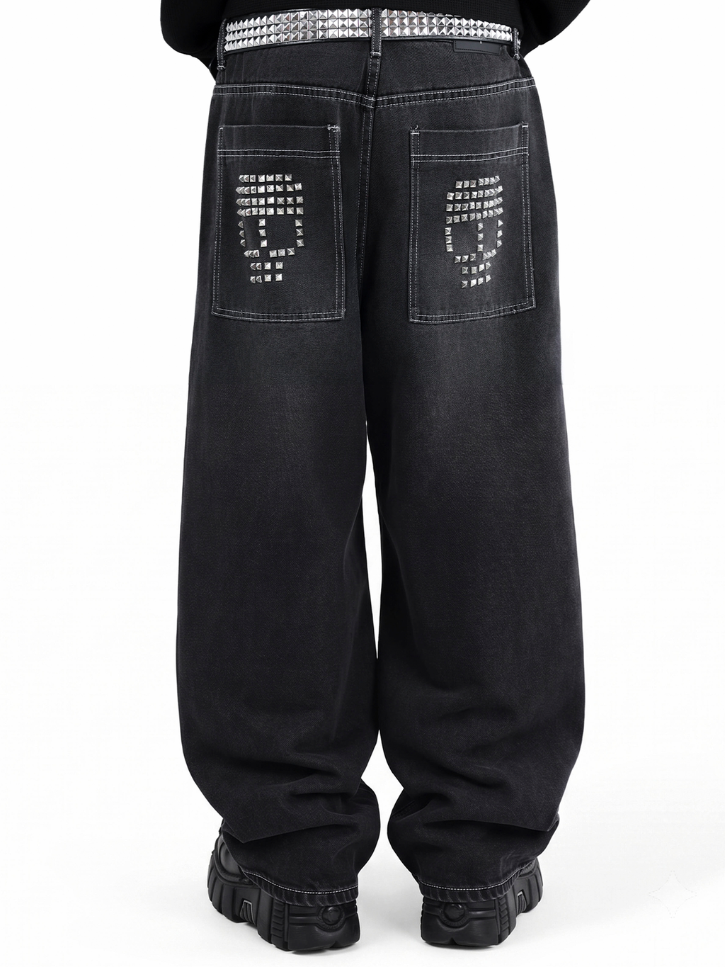 Skull Studded Denim